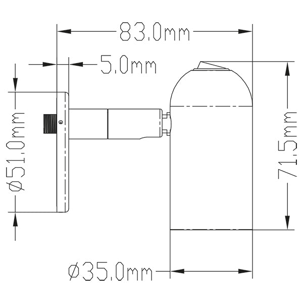 Salonlampe forkromet messing 2W LED 10-30V