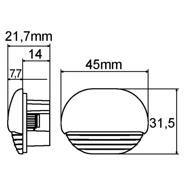 Hella easy fit LED lampe IP67 RF 12V/24V -blå lys