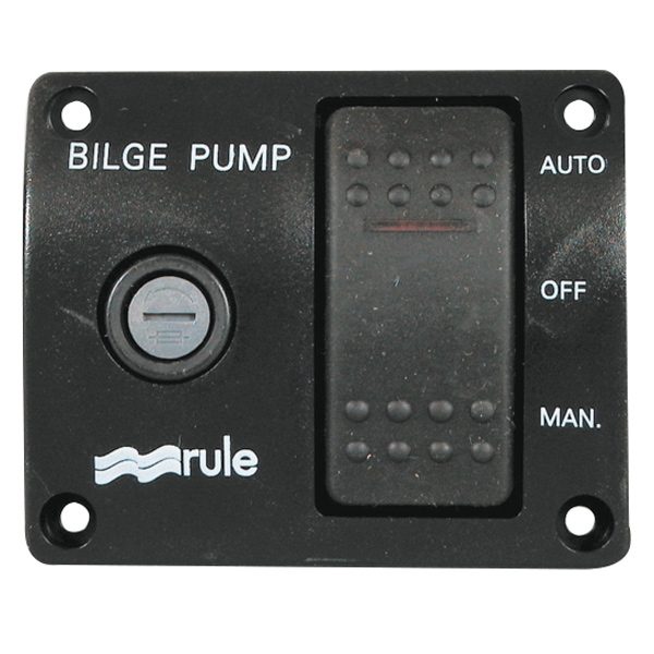 Rule pumpepanel 12V med 3-vejs kontakt og sikringsholder
