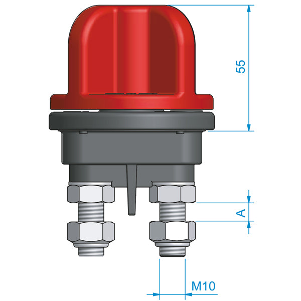 Roca hovedafbryder gastæt 250A 6-24V iso 8846