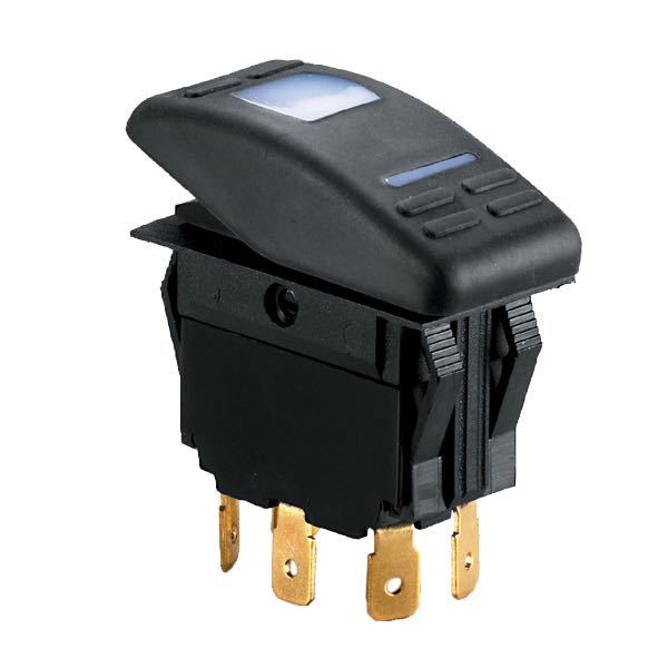 Kontakt 4 poler med LED (on)- off 12V max 15a