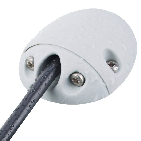 90° kabel gennemføring hvid nylon 2-8mm kabel