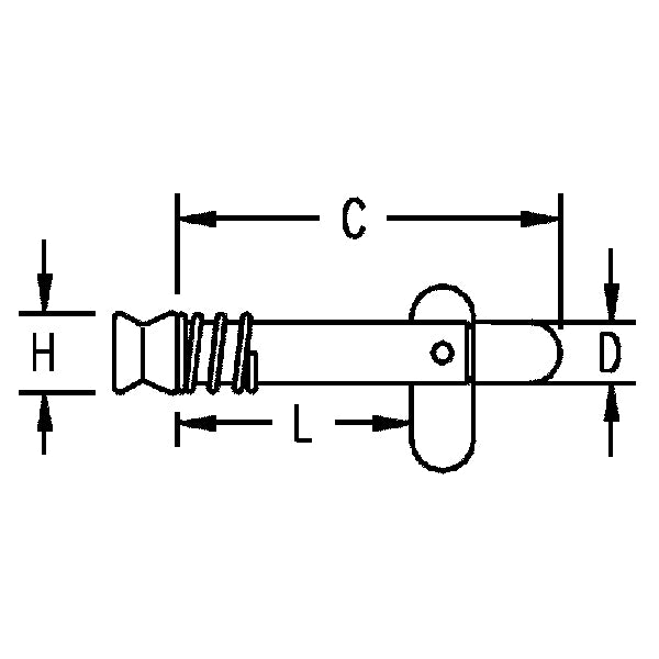 Ronstan Splitbolt med knæklås 6,4x25.4mm