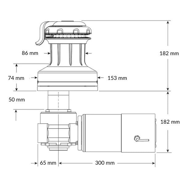 Ronstan spil 40 QT Orbit 2-speed E1 24V