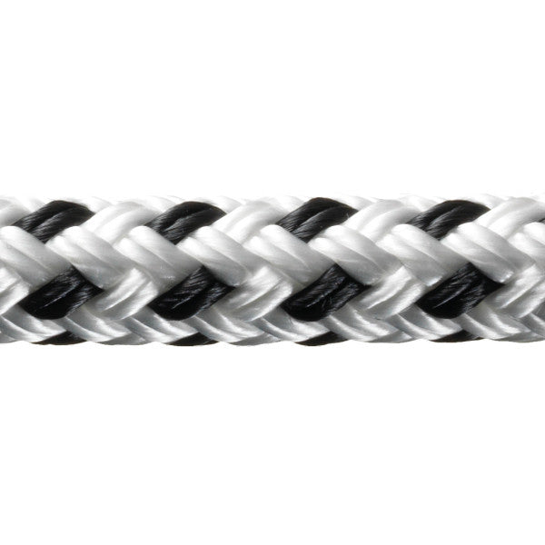Robline Rio Fortøjningsline, 18mm Hvid/Sort  - 1 mtr