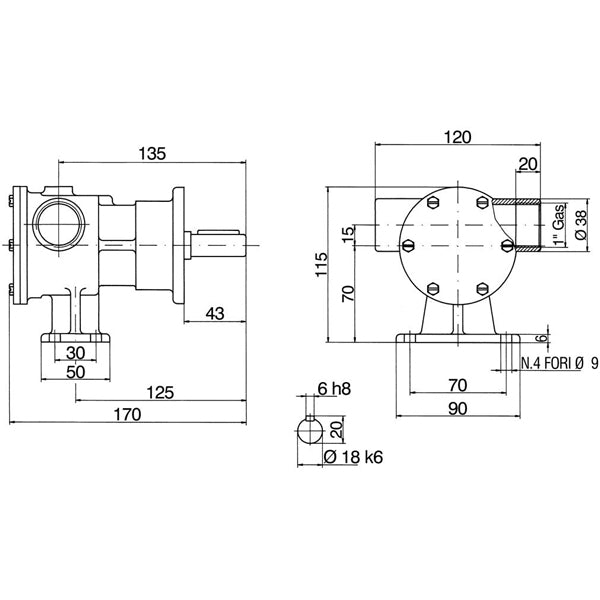 Impeller pumpe  1"
