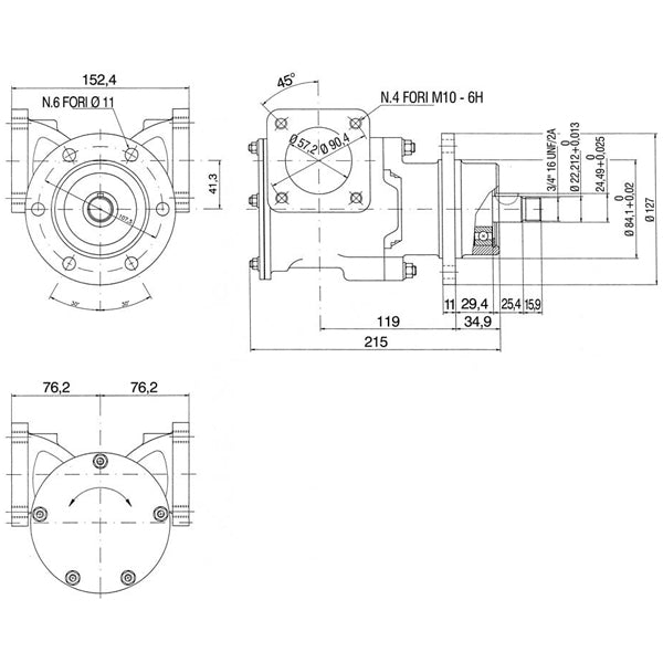 Pumpe med flange til motor mff57