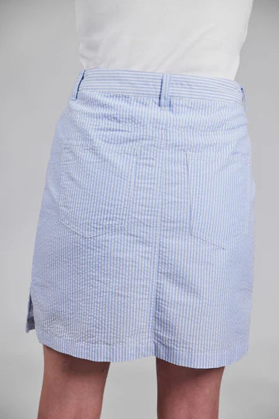 Sebago Seersucker Skort - Lyseblå/Hvid Dame