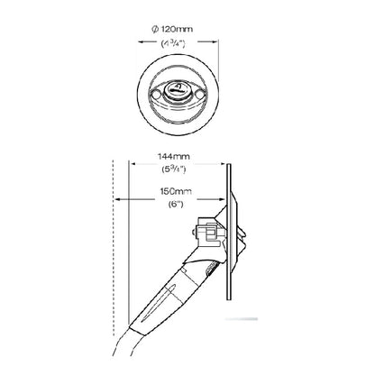 Whale Twist Deck Shower hvid/grå, lige/skrå, 2,5m slange