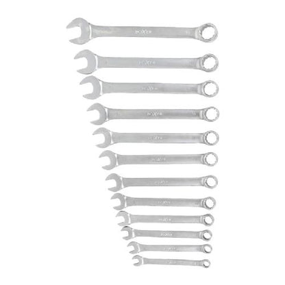 Ringgaffelnøglesæt 12 dele krom-vanadium  Størrelser: 8-9-10-11-12-13-14-15-16-17-18-19 mm