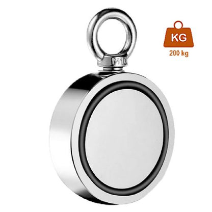 Fiskemagnet forkromet 200kg  Ø: 49 mm  H: 84 mm