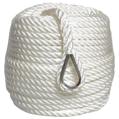 Robline ankerline 3 slået med kovs, hvid