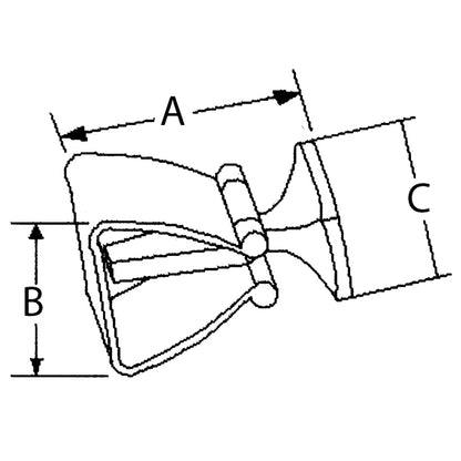 Dørholder 29x20mm RF stål