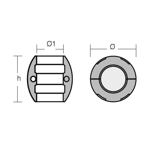 1852 Zink Akselanode 45mm