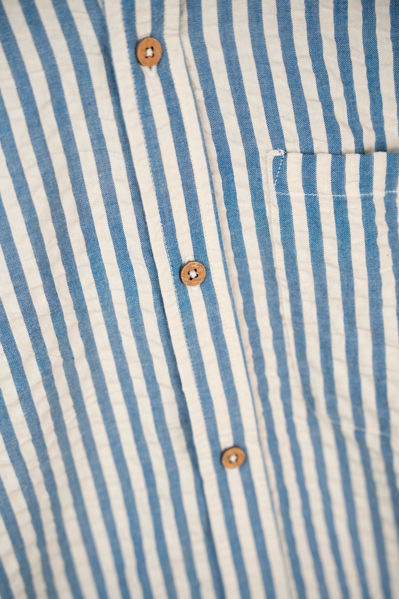 Lakor Seer Sucker Kortærmet Skjorte - Økologisk Bomuld Sommerskjorte