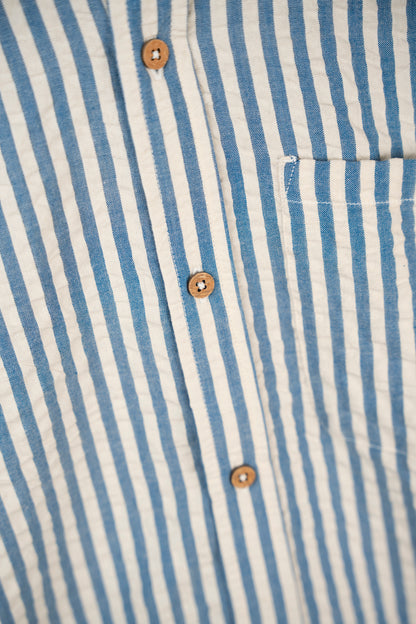 Lakor Seer Sucker Kortærmet Skjorte - Økologisk Bomuld Sommerskjorte