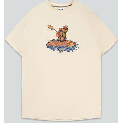 Lakor Bæverrafting T-shirt - Herre T-shirt med Bæver på Tømmerflåde