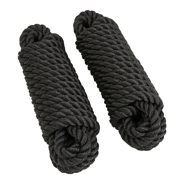 Fortøjningsline PP sort Ø12 mm 6 meter 2 stk.