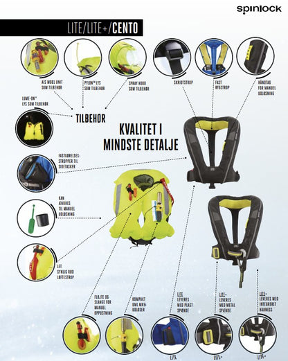 Spinlock Deckvest Lite Redningsvest 170N - Fuldautomatisk Ultralet 0,9kg