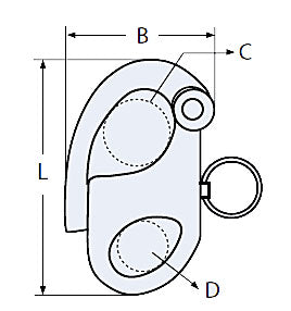 Fokkeskødehage rf m/fast øje 71 mm