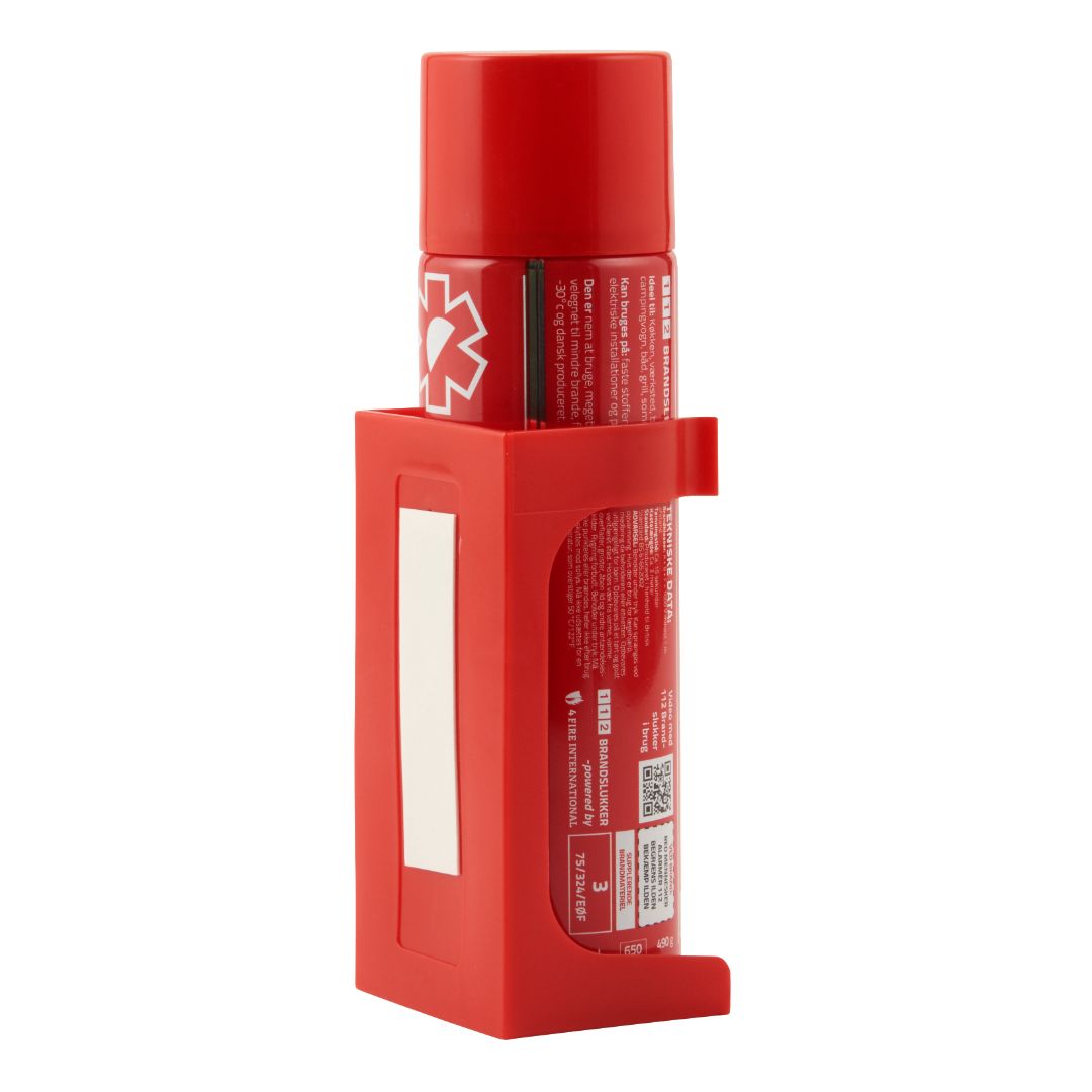 112 Brandslukker 1kg med Holder - Dansk Kvalitet til Båd & Hjem
